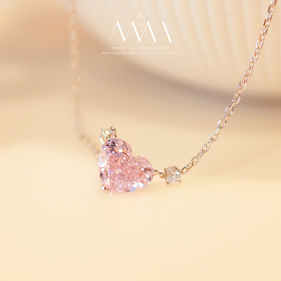 MNH102 925 Silver Pink Heart Necklace | 925純銀首飾-令你一試難忘